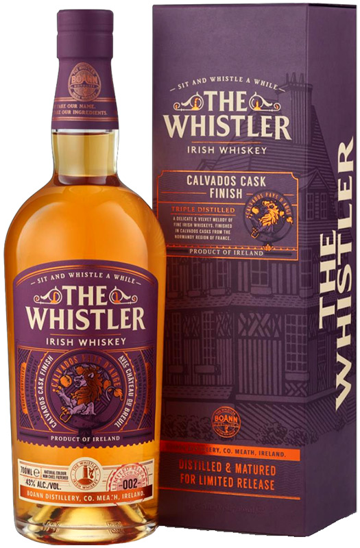 Виски ирландский купажированный "Уистлер Кальвадос Каск Финиш Айриш Виски" в П/У   креп 43%, емк 0,7л