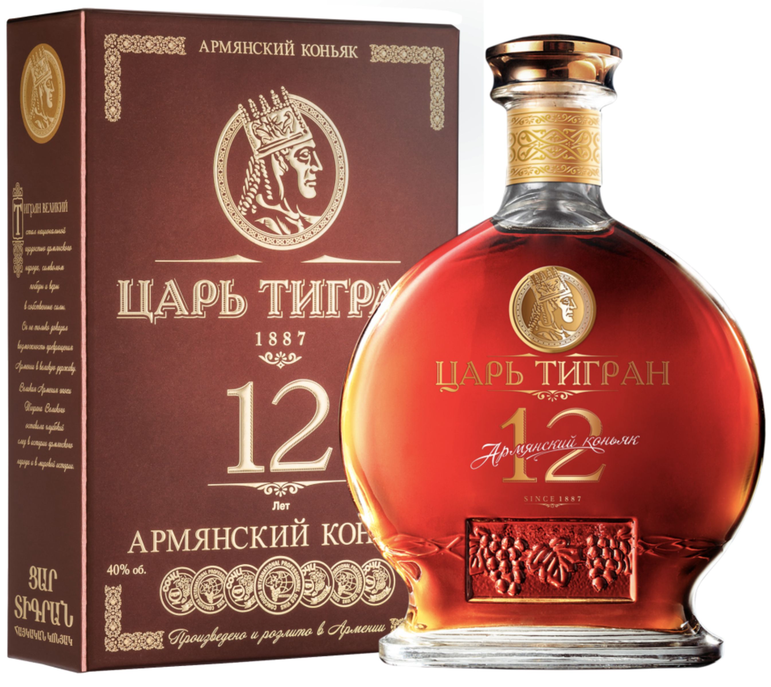 Коньяк "Царь Тигран" 12 лет, 0.7 л
