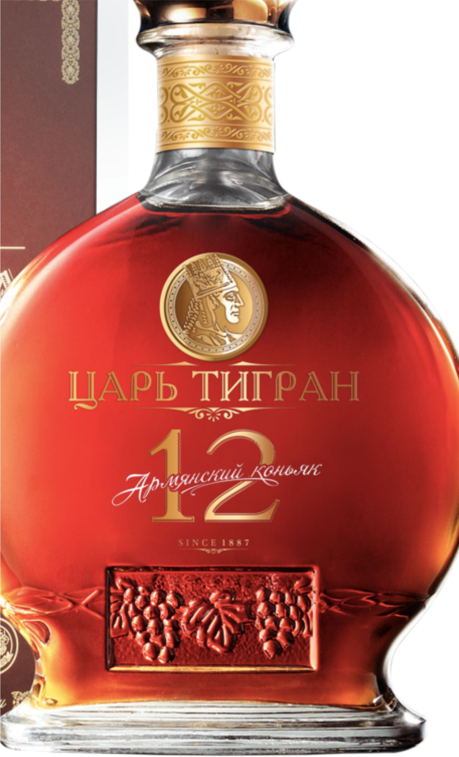Этикетка Коньяк "Царь Тигран" 12 лет, 0.7 л