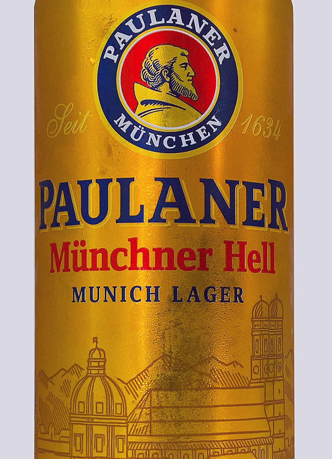 Этикетка Пиво Пауланер Оригинальное Мюнхенское пиво светлое пастеризованное 0,5 бан