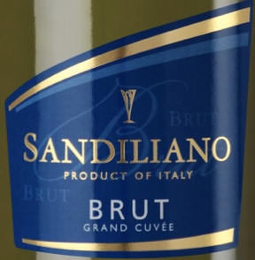 Этикетка Игристое вино Сандильяно "Гранд Кюве", белое брют, 0.75 л