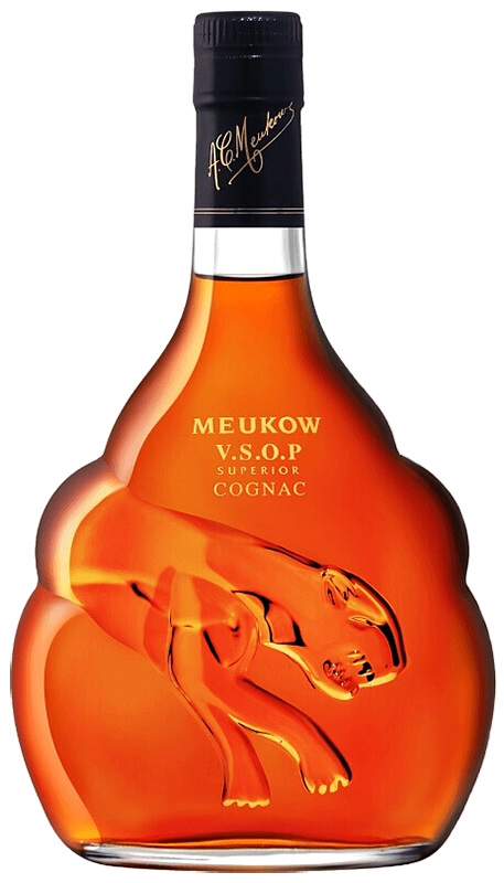 КОНЬЯК ординарный четырехлетний "Меуков ВСОП"  креп 40%, емк 0.5л.
