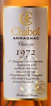 Этикетка Арманьяк Шабо 1972 40% 0.7л. п/уп