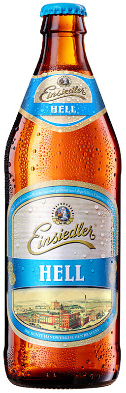 Пиво светлое пастеризованное фильтрованное Айнзидлер Хелл креп 5,2%, емк 0,5л бут