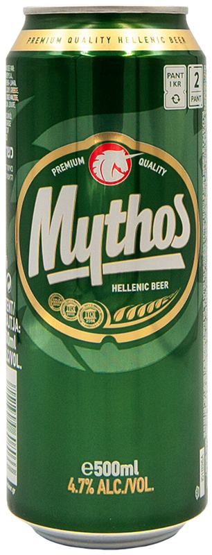 Пиво светлое пастеризованное фильтрованное "Митос" креп 5%, емк0,5л ж/б