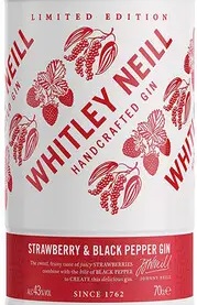 Этикетка Джин Уитли Нейлл Клубника - Перец / Whitley Neill Strawberry & Black Pepper Gin, креп 43%, емк 0,7л