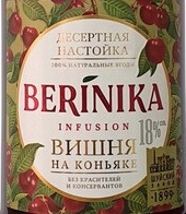 Этикетка Настойка сладкая "BERINIKA (БЕРИНИКА) Вишня на Коньяке" креп 18%, емк 0,5л