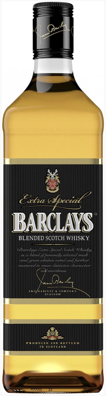 Виски шотландский купажированный "Барклайс"/Blended scotch whisky barclays  креп 40%, емк  0,7л