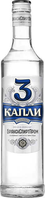 Водка "Три Капли" креп 40%, емк 0,5л