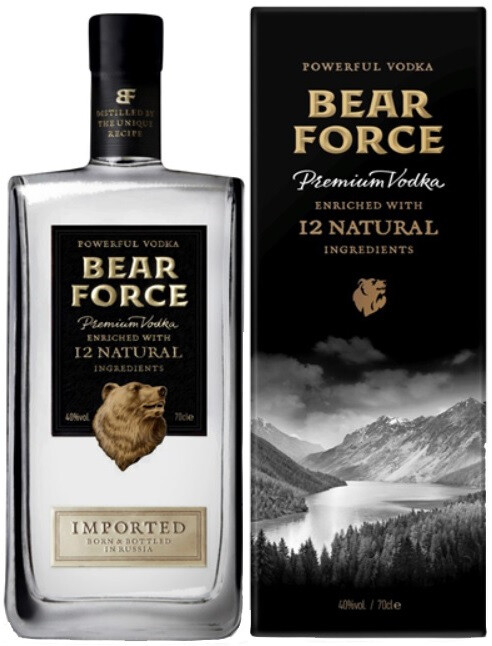 Водка особая "BEAR FORCE POWERFUL" с корнем креп 40%, емк 0,7л п/у