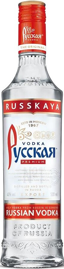 Водка "РУССКАЯ (RUSSKAYA)" креп 40%, емк 0.7л