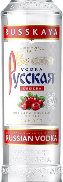 Этикетка Водка особая "РУССКАЯ. КЛЮКВА"  креп 38%, емк  0.5л