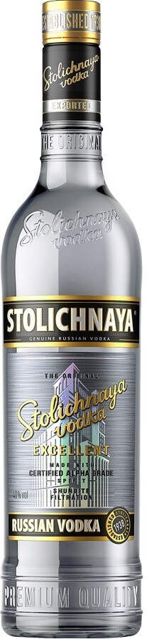 Водка "СТОЛИЧНАЯ ЭКСЕЛЕНТ" креп 40%, емк  1л