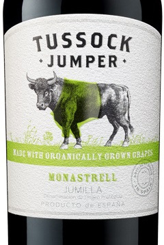 Этикетка Тассок Джампер Монастрель Органик (Tussock Jumper Monastrell Organic) категории DOP красное сух 0.75