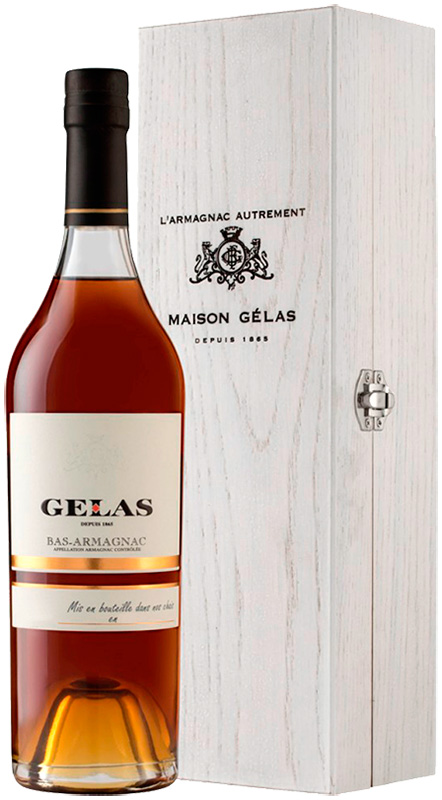 Арманьяк "Желас Ба Арманьяк" в деревянном футляре (Gelas Bas Armagnac), 1997г, креп 40%, емк 0,7л. ,Мэзон Желас СА