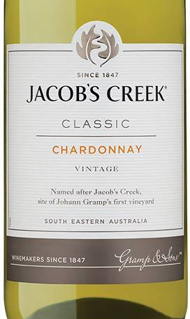 Этикетка ДЖЕЙКОБ'С КРИК Классик Шардоне столовое полусухое белое 13,1% 0,75л