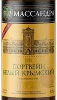 Этикетка Ликерное вино выдержанное белое "Портвейн белый Крымский" 0.75л.