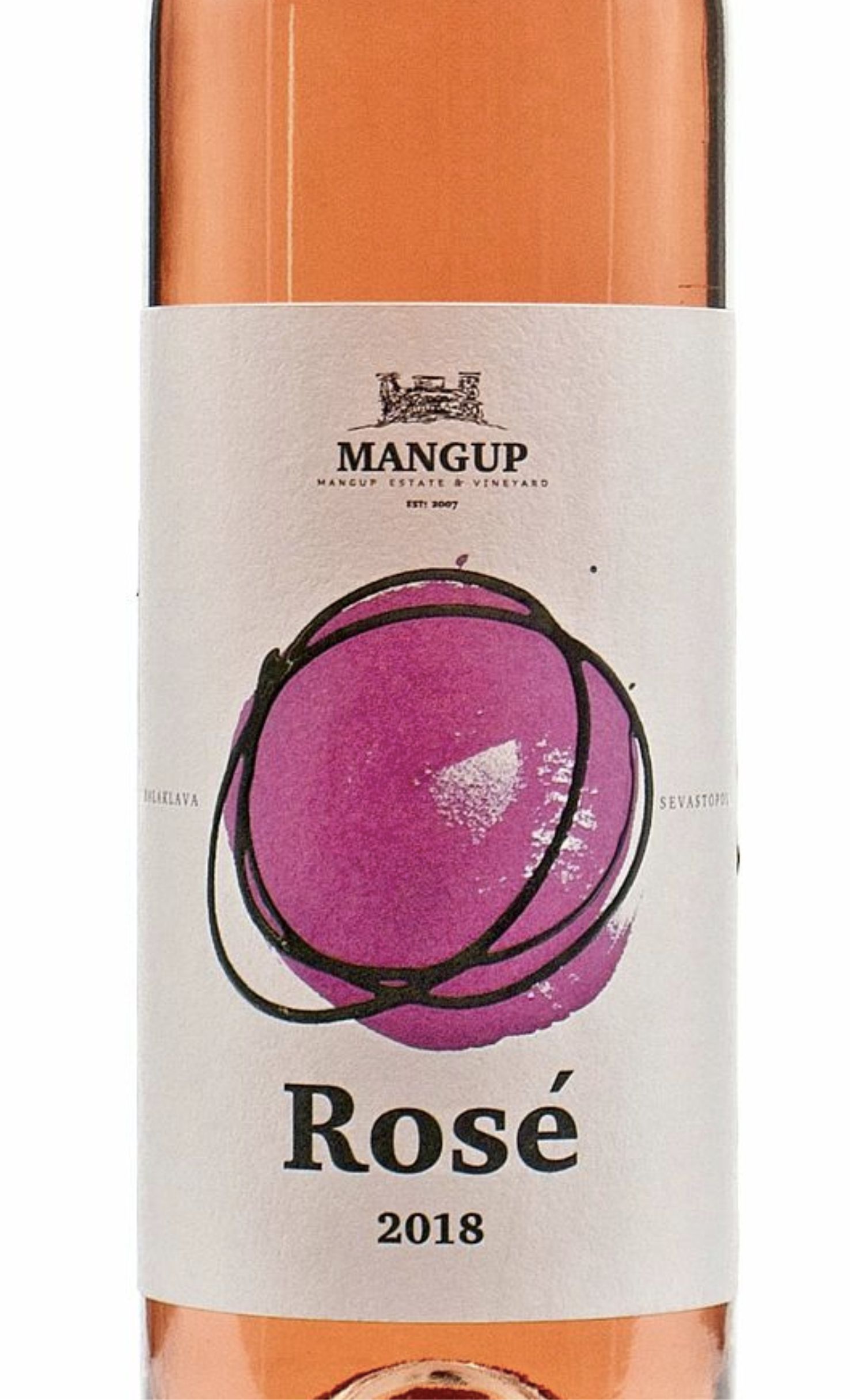 Этикетка Вино столовое сухое розовое Розе ТЗ Усадьба Мангуп, 0,75л