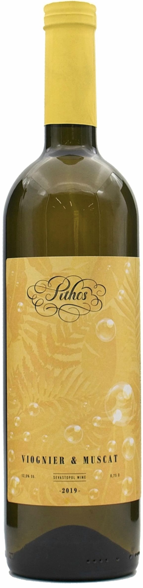 Вино столовое сухое белое Вионье Мускат ТЗ Пифос 0,75л
