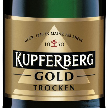 Этикетка ИГРИСТОЕ ВИНО белое сухое Купферберг Голд Зект Трокен 0.2л. 11.0 % сахар не менее 15 и не менее 25 г/дм куб., Контрактод