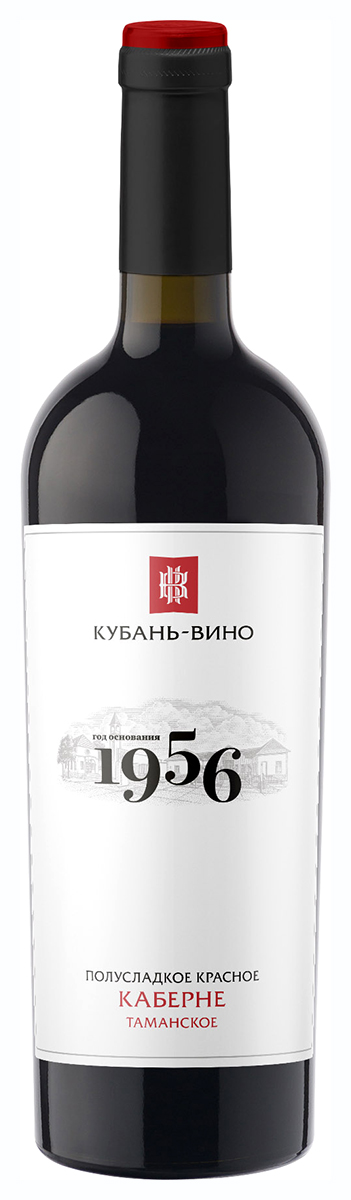 Российское вино с защищенным географическим указанием "Кубань. Таманский полуостров" полусладкое красное "Каберне Таманс