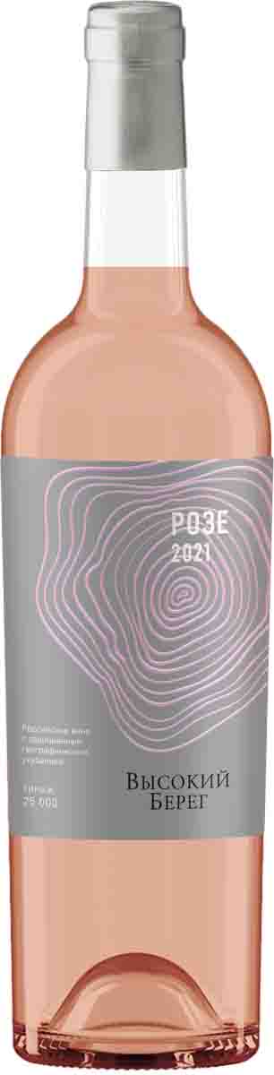 Российское вино с защищенным географическим указанием "Кубань" сухое розовое "Высокий берег. Розе" креп 12%, емк  0,75л
