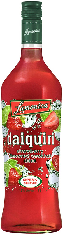 Аперитив непрозрачный "ЛАМОНИКА ДАЙКИРИ СО ВКУСОМ КЛУБНИКИ" креп 12%, емк 1л