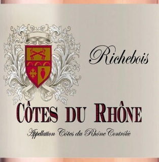 Этикетка ВИНО выдержанное "Кот дю Рон Ришбуа"2020г  сухое розовое креп 7,5%, емк  0.75л.