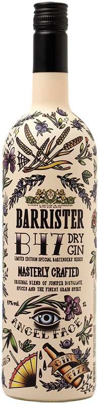 Джин сухой "BARRISTER BARTENDERS` EDITION (БАРРИСТЕР БАРТЕНДЕРС ЭДИШН)" креп 47%, емк 1,0л