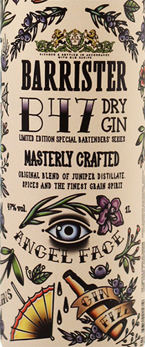 Этикетка Джин сухой "BARRISTER BARTENDERS` EDITION (БАРРИСТЕР БАРТЕНДЕРС ЭДИШН)" креп 47%, емк 1,0л