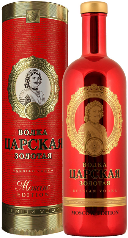 ВОДКА "ЦАРСКАЯ ЗОЛОТАЯ" Москов Эдишн креп 40%, емк 1л в тубе