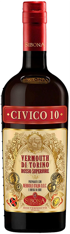 Ароматизированный виноградосодержащий напиток из виноградного сырья "Сибона Чивико 10 Вермут ди Торино Россо Супериоре"