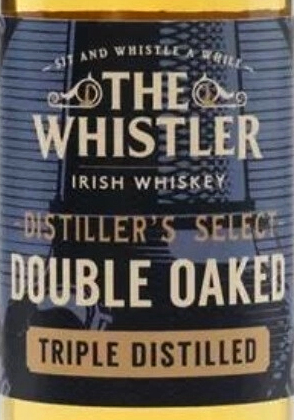 Этикетка ВИСКИ ирландский купажированный "Уистлер Дабл Оакед Айриш Виски" креп. 40%, емк  0.05л.