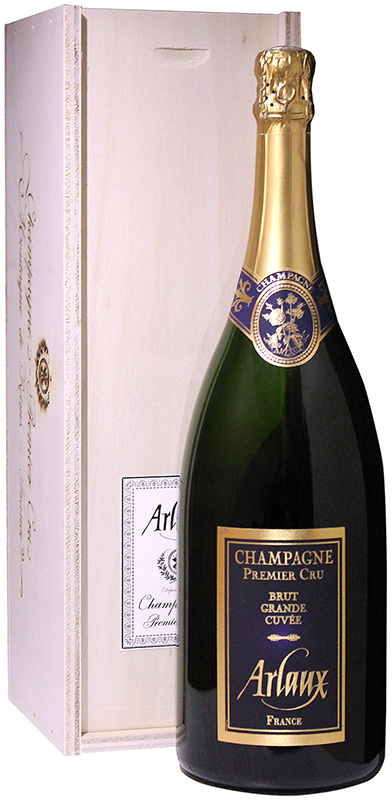 Игристое вино выдержанное "Шампань Арло Брют Гран Кюве Премье Крю" брют белое,  креп.12,5%, емк  1,5л п/у