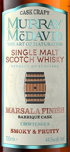 Этикетка Виски шотландский односолодовый "Мюррей МакДэвид Каск Крафт Марсала Финиш", креп. 44,5%, емк  0,7л