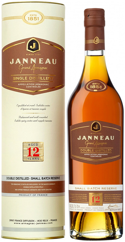 Бренди "Арманьяк Жанно 12 лет", креп. 40%, емк  0,7л п/у