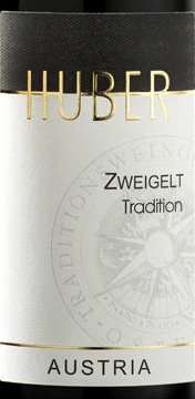 Этикетка Вино сортовое выдержанное "Хубер Цвайгельт Традишн" 2021г полусухое красное  креп 7,5%, емк 0,75л