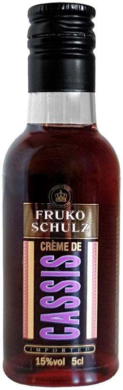 ЛИКЕР десертный "ФРУКО ШУЛЬЦ КРЕМ ДЕ КАССИС" креп. 15%, емк 0.05л.