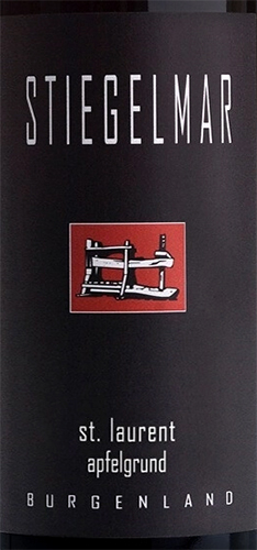 Этикетка ВИНО сортовое выдержанное "Штигельмар Санкт Лаурент Апфельгрунд Бургенланд" 2017г сухое красное креп. 12.5%, емк  0.75л.