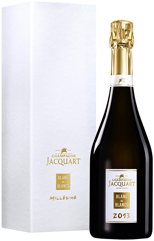 ИГРИСТОЕ ВИНО выдержанное "Шампань Жакарт Блан де Блан Винтаж" 2013г брют белое креп. 12.5%, емк 0.75л. п/у