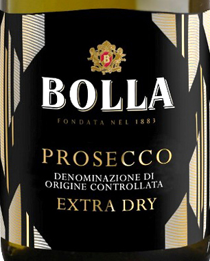 Этикетка ИГРИСТОЕ ВИНО "Просекко Болла Экстра Драй" сухое белое креп. 11%, емк  0.2л.