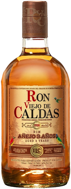 РОМ выдержанный "Вьехо де Кальдас 3-летний" креп. 40%, емк  0.7л.