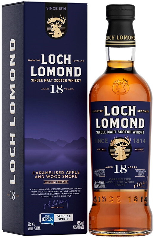 ВИСКИ шотландский односолодовый "Лох Ломонд Сингл Молт 18 лет" креп. 46%, емк 0.7л. п/у