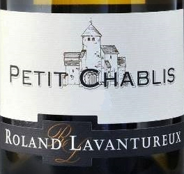 Этикетка ВИНО сортовое ординарное "Пти Шабли Ролан Лавантюро" сухое белое  креп 12,5%, емк 0.75л.