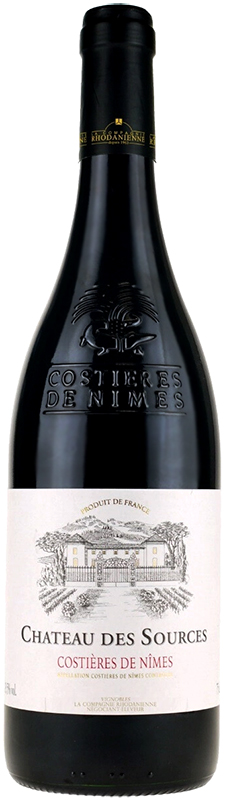ВИНО выдержанное  Шато де Сурс. Костьер де Ним 2018г  сухое красное креп 14% , емк  0.75л.