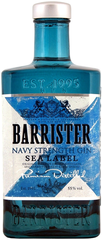 Джин дистиллированный "BARRISTER NAVY STRENGTH (БАРРИСТЕР НЕВИ СТРЕЙНДЖ)"  креп 55%, емк 0,7л