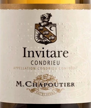 Этикетка Вино сортовое выдержанное "Кондриё Инвитаре М. Шапутье" 2021г сухое белое, креп. 13,5%,  емк 0,75л