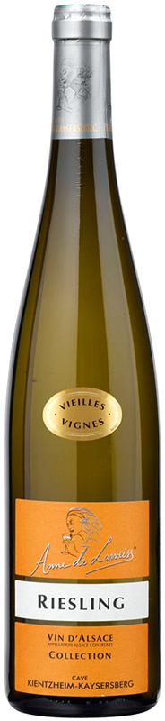 ВИНО сортовое выдержанное "Эльзас Коллексьон Анна де Лавейс Рислинг"  2018г сухое белое  креп 12%, емк .75л.