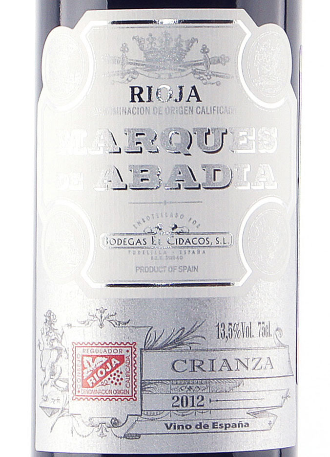Этикетка Вино Маркес де Абадиа Крианца красное сухое 0.75л.