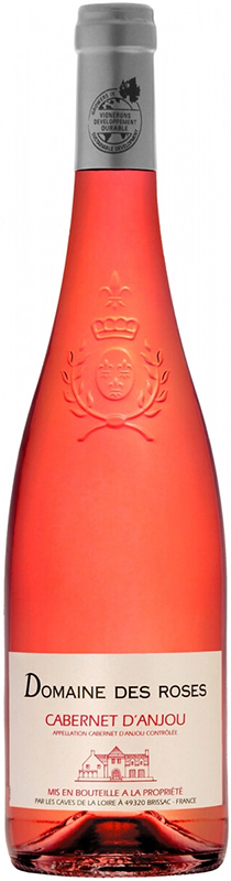 ВИНО сортовое ординарное "Каберне д' Анжу. Домен де Роз"2021г  полусладкое розовое креп. 11.5% , емк 0.75л.